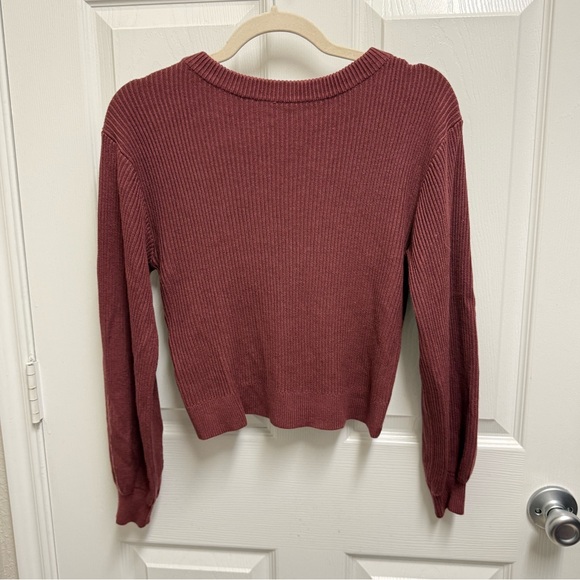 Lululemon Burgundy Knit Cropped Sweater - Picture 1 of 8
